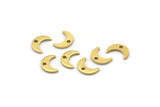 Brass Moon Charm, 250 Raw Brass, Brass Crescent Moon, Brass Charm (8x5x0.80mm) M01661