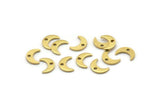 Brass Moon Charm, 250 Raw Brass, Brass Crescent Moon, Brass Charm (8x5x0.80mm) M01661