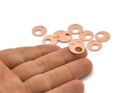 Copper Round Charm, 24 Raw Copper Round Charms With 1 Hole (13x0.80mm) M01639