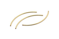 Gold Tube, 12 Gold Plated Brass Curved Tubes (1.5x60mm) D281 Q1052