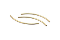 Gold Tube, 12 Gold Plated Brass Curved Tubes (1.5x50mm) D0282