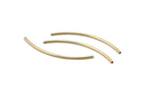 Gold Tube, 12 Gold Plated Brass Curved Tubes (1.5x50mm) D0282