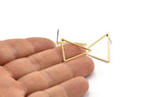 Brass Triangle Earring, 10 Raw Brass Triangle Stud Earrings (24x1mm) Bs 1027 A2077