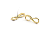 Brass Infinity Earring, 8 Raw Brass Infinity Stud Earrings (23x8x1mm) D1141 A2074