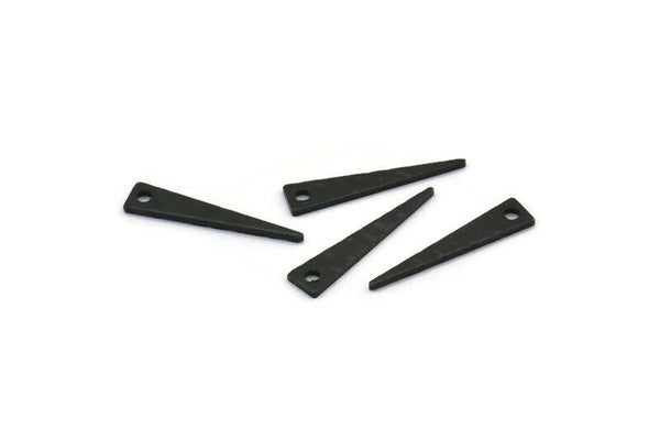 Black Triangle Charm, 24 Hammered Oxidized Black Brass Triangle Charms With 1 Hole, Blanks (20x4.5x0.80mm) M265