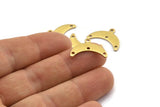 Brass Moon Charm, 24 Raw Brass Crescent Moon Charms With 1 Loop And 3 Holes (9x20x0.80mm) A2104