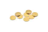 Brass Round Tag, 24 Raw Brass Round Stamping Blanks, Findings (12x1mm) A2112