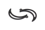 Black Moon Charm, 12 Oxidized Black Brass Crescent Moon Charms With 1 Loop (25x5x0.80mm) M01188 H1667