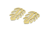 Brass Leaf Charm, 8 Raw Brass Leaf Charms With 1 Hole, Leaf Charm Earrings (30x20x0.80mm) M01700