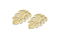 Brass Leaf Charm, 8 Raw Brass Leaf Charms With 2 Holes, Leaf Charm Earrings (30x20x0.80mm) M01695