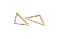 Brass Triangle Charm, 24 Raw Brass Open Triangle Ring Charms (25x13x1mm) M01696