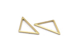 Brass Triangle Charm, 24 Raw Brass Open Triangle Ring Charms (25x13x1mm) M01696