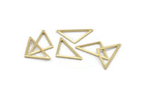 Brass Triangle Charm, 24 Raw Brass Open Triangle Ring Charms (25x13x1mm) M01696