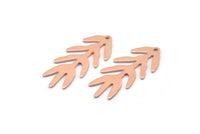 Copper Bough Charm, 8 Raw Copper Bough Charms With 1 Hole, Leaf Charm Earrings (30x13x0.80mm) M01745