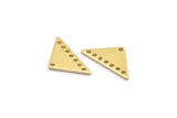 Brass Triangle Charm, 24 Raw Brass Triangle Charms With 8 Holes (19x10x1mm) M01686