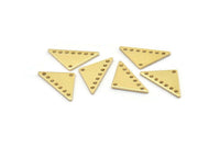 Brass Triangle Charm, 24 Raw Brass Triangle Charms With 8 Holes (19x10x1mm) M01686