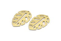 Brass Leaf Charm, 8 Raw Brass Leaf Charms With 1 Hole, Leaf Charm Earrings (30x20x0.80mm) M01679