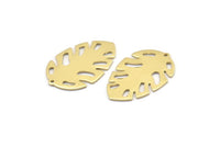 Brass Leaf Charm, 8 Raw Brass Leaf Charms With 1 Hole, Leaf Charm Earrings (30x20x0.80mm) M01736