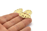 Brass Leaf Charm, 8 Raw Brass Leaf Charms With 2 Holes, Leaf Charm Earrings (30x20x0.80mm) M01735