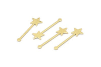 Brass Star Blank, 50 Raw Brass Star Blanks, Stamping Blanks (30x9x0.80mm) M02053