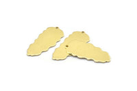 Brass Leaf Charm, 8 Raw Brass Leaf Charms With 1 Hole, Leaf Charm Earrings (30x13x0.80mm) M01683