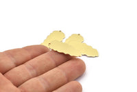 Brass Leaf Charm, 8 Raw Brass Leaf Charms With 1 Hole, Leaf Charm Earrings (30x13x0.80mm) M01683