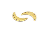 Brass Moon Charm, 12 Raw Brass Crescent Moon Charms With 7 Holes, Findings, Connectors (25x13x1mm) A2135