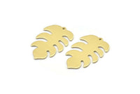 Brass Leaf Charm, 8 Raw Brass Leaf Charms With 1 Hole, Leaf Charm Earrings (30x20x0.80mm) M01730