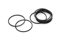 28mm Circle Connectors, 12 Oxidized Black Brass Circle Connectors (28x1x1mm) A2254 S672