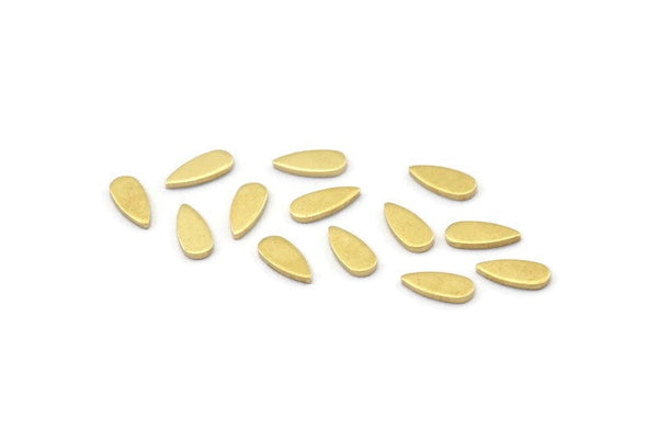 Brass Drop Blank, 100 Tiny Raw Brass Drop Blanks (7x3x0.80mm) M01413