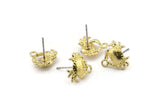 Brass Crab Earring, 4 Raw Brass Crab Stud Earrings (13mm) N0899 A2156