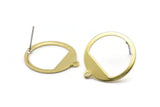 Brass Round Earring, 10 Raw Brass Round Stud Earring With 1 Loop, Blanks (23x20x0.70mm) M01361 A2324