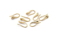 Gold Ear Wires, Earring Hooks, 6 Gold Plated Brass Earring Setting for Pearl, Gold Findings, Crafts (17x8mm) BS 1717