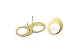 Brass Round Earring, 12 Raw Brass Hoop Stud Earrings (17.5x0.60mm) D1170 A2172