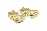 Brass Mask Charm, 4 Raw Brass Comedy Tragedy Mask Charms With 1 Loop (59x38mm) D1130 A2181