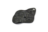 Black Irregular Charm, 6 Oxidized Black Brass Irregular Shaped Charms With 1 Hole, Pendants, Findings (37x27x0.60mm) D0804