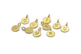 Brass Letter Charm, 25 Raw Brass Letter Alphabets, 1 Piece From Each Letter (14x9x1mm) F128