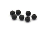 Black Ball Bead, 24 Oxidized Black Brass Spacer Beads, Findings (8mm) D1267 H1232