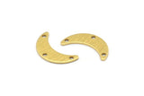 Brass Moon Charm, 24 Textured Raw Brass Crescent Moon Charms With 3 Holes, Blanks (20x6x0.80mm) A2231