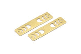 Brass Rectangle Charm, 10 Raw Brass Moon Phases Charms With 2 Holes, Stamping Blanks (40x10x0.80mm) M01828