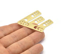 Brass Rectangle Charm, 10 Raw Brass Moon Phases Charms With 2 Holes, Stamping Blanks (40x10x0.80mm) M01828