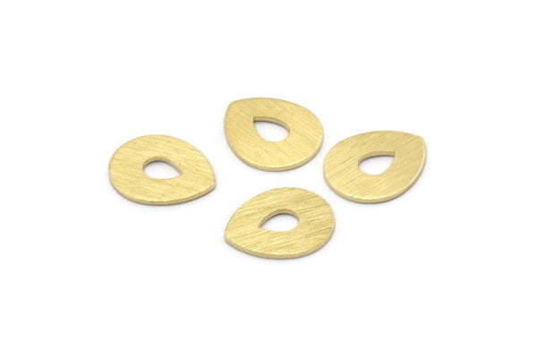 Brass Drop Blank, 12 Textured Raw Brass Drop Stamping Blanks (12x0.70mm) M01880