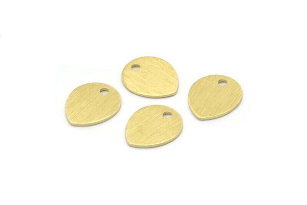 Brass Drop Charm, 12 Textured Raw Brass Drop Charms With 1 Hole, Stamping Blanks (12x0.70mm) M01851