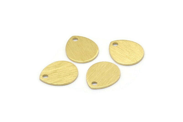 Brass Drop Charm, 12 Textured Raw Brass Drop Charms With 1 Hole, Stamping Blanks (12x0.70mm) M01852