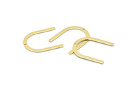 Brass U Shape Charm, 12 Raw Brass U Shaped Charms With 1 Hole (35x25x0.80mm) M02102