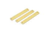 Brass Rectangle Bar, 12 Textured Raw Brass Stamping Blanks With 2 Holes, Necklace Bar (41x6x0.90mm) M01881