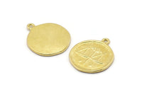 Brass Libra Charm, 4 Raw Brass Libra Charms With 1 Loop (17x20mm) F-97