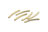 Gold Tube, 24 Gold Plated Brass Curved Tubes (2x25mm) D0202