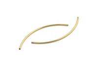 Gold Tube, 12 Gold Plated Brass Curved Tubes (1.5x60mm) D281 Q1052