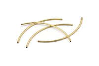 Gold Tube, 12 Gold Plated Brass Curved Tubes (1.5x60mm) D281 Q1052